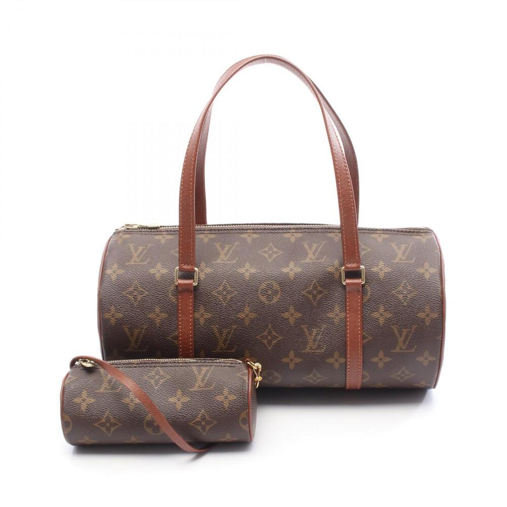 Louis Vuitton handbag leather brown canvas Monogram Papillon - Picture 2 of 5